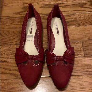 Red Flat with Patent Leather Bow